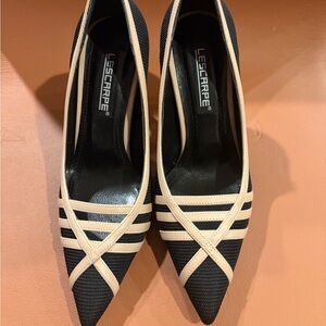 Black and Cream Women's Heels